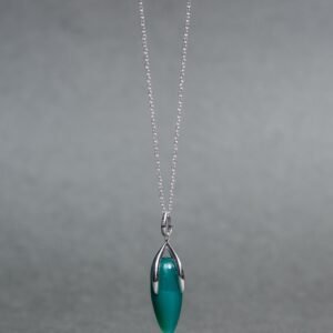 Sterling Silver Gemstone Pendant Chain – Elegant and Vibrant Jewelry